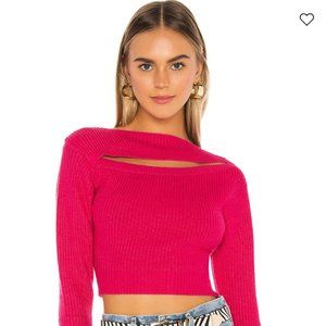 Revolve/Superdown Tina Cut Out Hot Pink Sweater